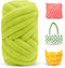 Thick Chunky Yarn for Arm Knitting Jumbo Tube Yarn Soft Chunky Knit Blanket Yarn, Velvet Yarn for Crocheting Handbags Hand Knitting Pet Bed Rugs P...