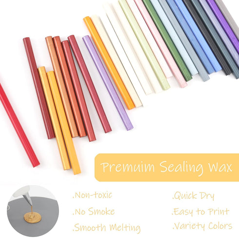 Gold Wax Seal Sticks 26pcs, Andotopee Glue Gun Wax Seal Sticks for Wax Seal Stamp, Premium Sealing Wax for Envelope Letter Seal Wedding Invation C...