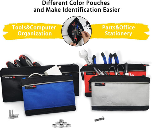 Small Tool Pouches with Zipper Small Tool Bags Waterproof 1680D Tool Pouch Bags for Men Multipurpose Tool Storage Organizer 4 Pack...