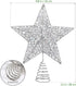 Christmas Tree Topper Star, Callenbach Led Metal Star Light Up Xmas Decorations Christmas Tree Bow Top Lighted Glitter Ornaments 10 inches Silver...