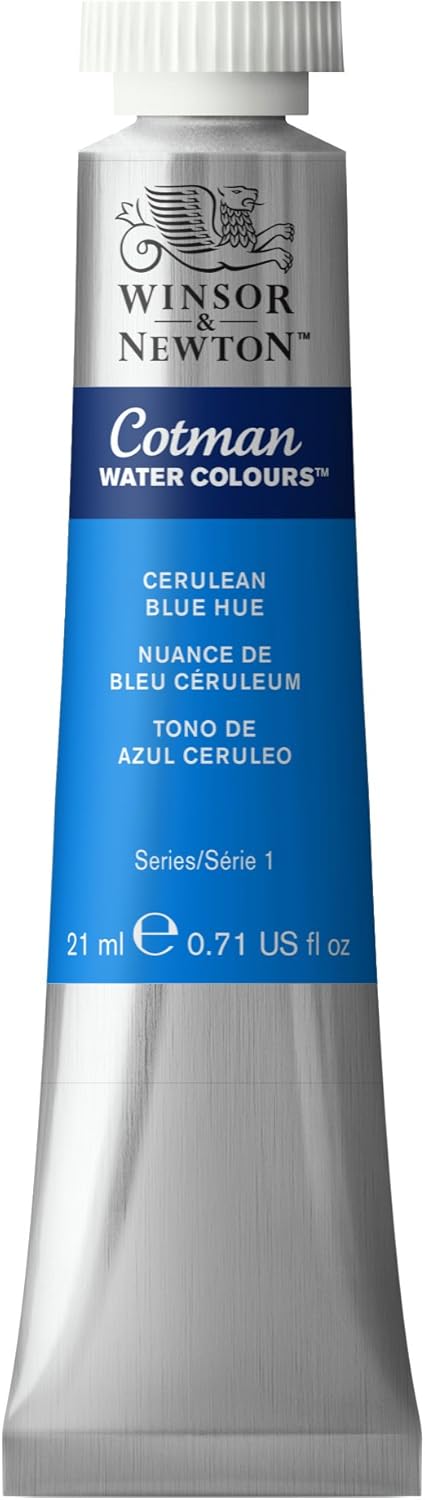 Winsor & Newton Cotman Watercolor Paint, 21ml (0.71-oz) Tube, Cerulean Blue Hue...