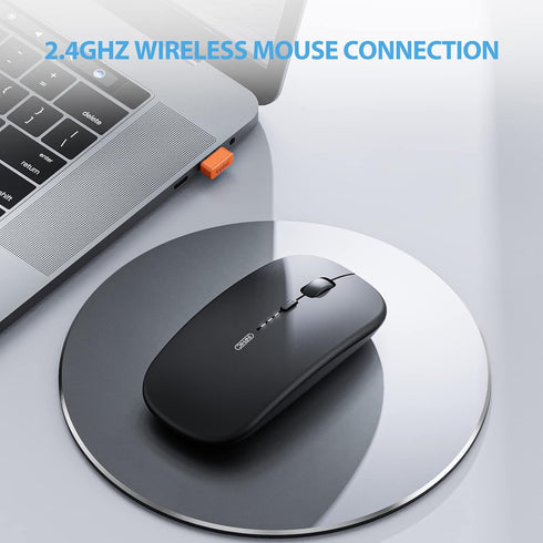 INPHIC Wireless Mouse, 2.4G Silent Rechargeable Ultra Slim USB Portable Mouse, 1600 DPI & 400mAh Battery with Visible Level for Laptop PC Computer...