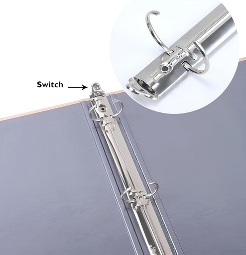 2Pcs A4 Notebook 4-Hole Ring Binder Mechanisms 30.5X 2.0cm Diameter Silver Metal Clip Ring Binder DIY Fill Paper Storage Folder Accessories Office...