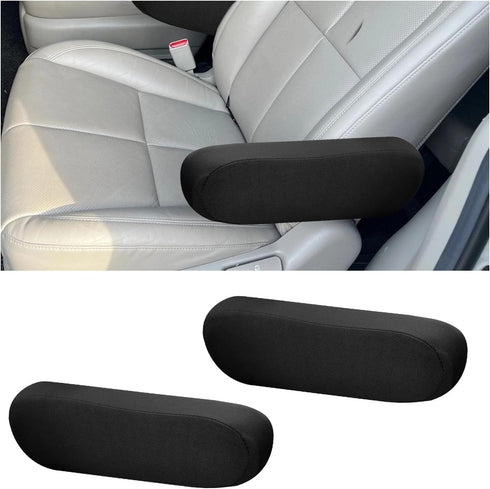 2 PCS Car Front Seat Armrest Covers, Soft Elastic Fabric Auto Arm Rest Protector, Breathable Front Seat Armrest Cover Replacement, Universal Vehic...