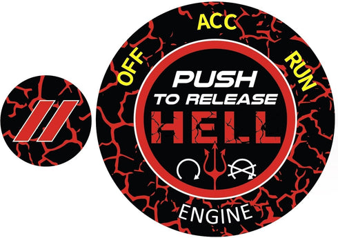 Push Start Button Cover for Dodge Challenger Charger Durango Ram 2015-2024, Engine Start Ignition Kit Cover Badge-Push to Release Hell Stylish Des...