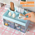 Desk Organizer and Accessories with 4 Compartments and 4 Drawers, Plastic Makeup Organizer, Pen Holder for Desktop Storage, Desk Organization for ...