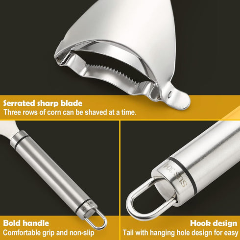 Corn Peeler Stainless Stee Corn Cob Stripper Tool Corn Thresher from the Cob, Removes Corn Kernels From Corn Cobs In Seconds, Kitchen Gadget...