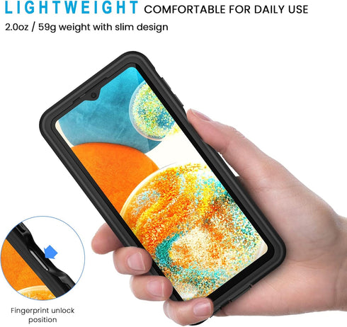 Lanhiem Samsung Galaxy A23 5G Case, IP68 Waterproof Dustproof Shockproof Case with Built-in Screen Protector, Full Body Heavy Duty Protective Clea...