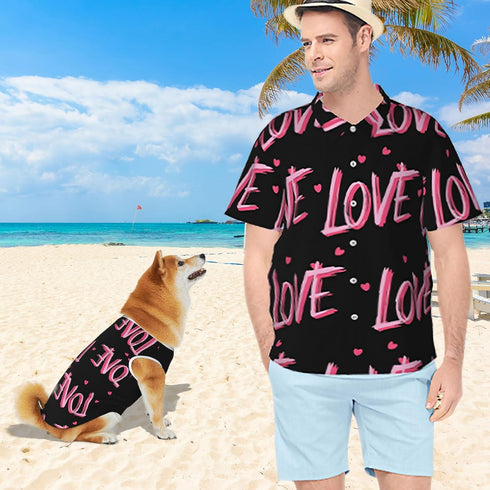 Hawaii Dog Shirt, Dog Owner Matching Clothes, Pet Summer T-Shirts Floral Breathable Cool Clothes Hawaiian Shirts for Dog Cats Owner and Pet Shirts...