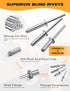 100 PCs 5/32'' x 1/4''Aluminum Blind Rivets, Pack of 100 CT 4mm x 6mm Pop Rivets with Aluminum Grip and Steel Mandrel...
