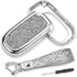 Royalfox 3d bling shiny rhinstone crystals key fob case cover compatible with Jeep Dodge chrysler (silver)...