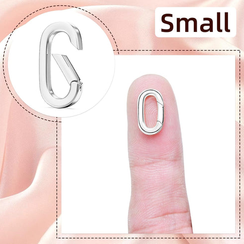 10Pcs Oval Clasp Carabiner Necklace Clasps and Closures Spring Ring Clasp Pearl Necklace Enhancer Connector for Jewelry Finding Necklace Bracelet ...