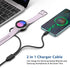 2 in 1 Samsung Watch Charger Cable Wireless Magnetic Charging Dock Compatible with Samsung Galaxy Watch 6 Classic/6/5 Pro/5/4 Classic/4/3/Active 2...