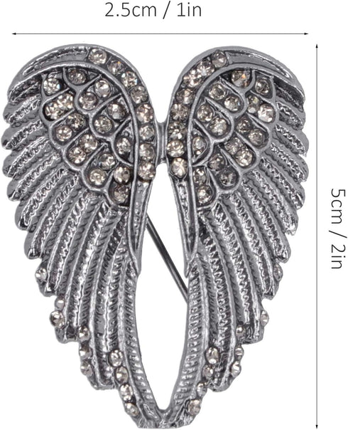 4Pcs Angel Wing Pin Brooch Unisex Crystal Angel Wing Corsage Pin Brooch Cardigan Breastpin Clip Lapel Pin Coat Badges for Tuxedo Blazer Cardigan S...