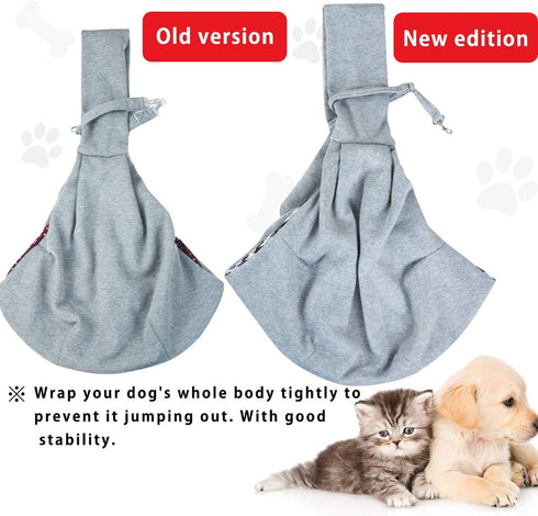 Dog and Cat Sling Carrier Little Pet Carrier Shoulder Crossbody Pet Slings for Outdoor Traveling Subway (Gray)...