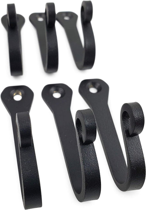 Claimed Corner - Cast Iron Wall Mounted Coat Towel Hat Scarf Bag Hook - 5 Pack (Multi Purpose (Black))...