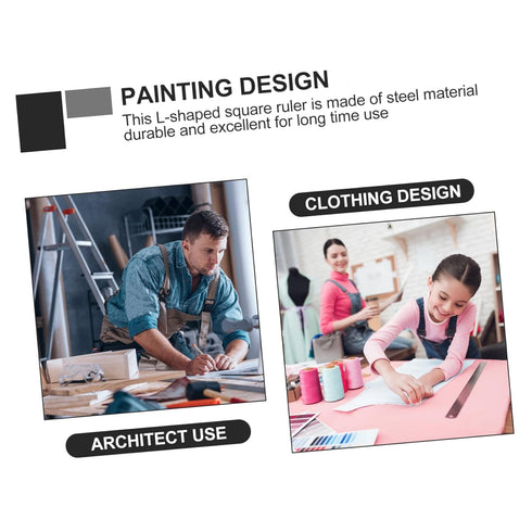 Measure Angles 2pcs Square Carpenter Tools Angle Measuring Rulers DIY Sewing Supplies Carpenters Ruler Rulers L-Shape Drawing Rulers L-Shaped Squa...