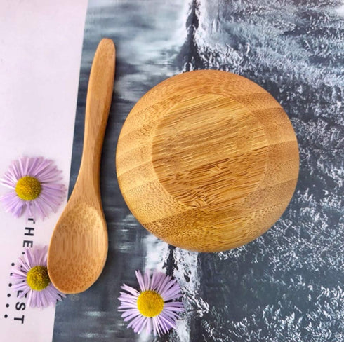 Eco Bamboo Mixing Bowl - Cute Small Facial Skin Care Mixing Bowl DIY Homemade Mini Cosmetic Tool Sets...
