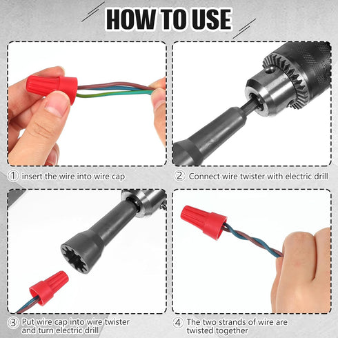 2 Pcs Wire Twister Tool for Drill, Wire Twister, Wire Twisting Tool, Drill Wire Twister, Wire Connector Driver Wire Connector Socket with 1/4 Chuc...