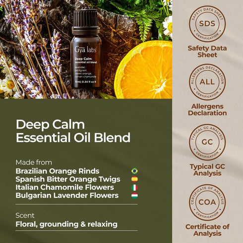 Gya Labs Deep Calm Essential Oil for Diffuser Blend - 100% Natural Calm Oil Essential Oil for Aromatherapy, Body, Uplift, Grounding & Relaxing (0....