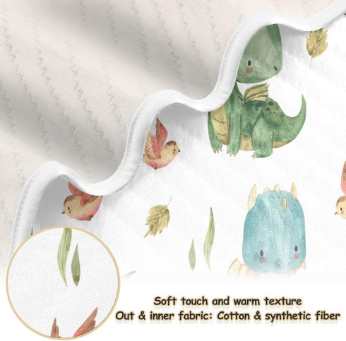 Cute Dragon Baby Blanket for Boys Girls, Soft Cozy Reversible Nursery Receiving Swaddle Blanket for Toddler Infant Crib Stroller Travel, 30x40 in...