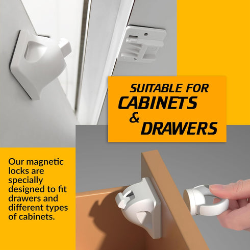 UPGRADED LICYFERN Magnetic Cabinet Locks (8 Locks & 2 Keys) - Invisible Baby Proofing Child Safety Lock & Keys – Easy to Install, Home & Kitchen C...