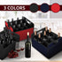 12 Bottle Wine Carrier, Collapsible Wine Bottle Storage Box Premium Felt Liquor Bottle Tote with Handles for Travel/Party/Picnic/Vacation, Black...