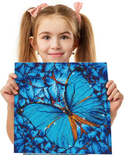 DIAMOND DOTZ ® - Flutter by Blue, Partial Drill, Round Dotz, Diamond Painting Kits, Diamond Art Kits for Adults, Gem Art, Diamond Art, Kits, 12"x1...
