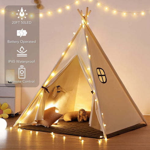LED Globe String Lights Battery Operated 20FT 50LED Fairy Lights with 8 Lighting Modes, Hanging Lights for Bedroom Dorm Patio Garden Christmas Par...