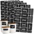 Talented Kitchen 128-Piece Chalkboard Pantry Labels for Containers - 2 x 3 in Black - Water-Resistant Preprinted White Script - Includes 88 Large,...