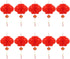 10 Pcs Chinese New Year Lanterns Red Lanterns Set of 10 for Chinese Spring Festival Wedding Festival Restauran Party Decoration (25 Cm/10", 10 Pcs...