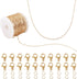 Pandahall 16.4 Feet Brass 14K Gold Plated Cable Chains Unwelded Paperclip Chains Jewelry Chains with Jump Rings Lobster Claw Clasps for Bracelet N...