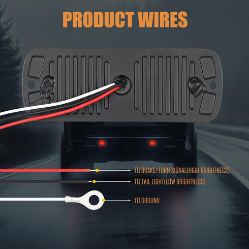 AT-HAIHAN Pack of 2 Aluminum Housing Red LED Trailer Stop Brake Turn Tail Lights, DOT Compliant Waterproof Surface Mount Lighting for Truck Tracto...