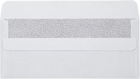 LUXPaper #10 Business Envelopes | Security Tint | Simple Seal | 4 1/8" x 9 1/2" | White | 24lb. Text | 50 Qty...