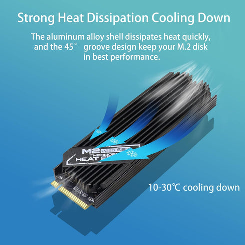 YACSEJAO M.2 2280 SSD heatsink M.2 Heatsink NVMe Cooler with Thermal Silicone pad for PC M.2 PCIE NVMe SSD, Black...
