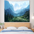 Apdidl Forest Tapestry for Bedroom Aesthetic Nature Foggy Mountain Tree Wall Tapestry Landscape Backdrop Green Woodland Scenery Wall Hanging for L...