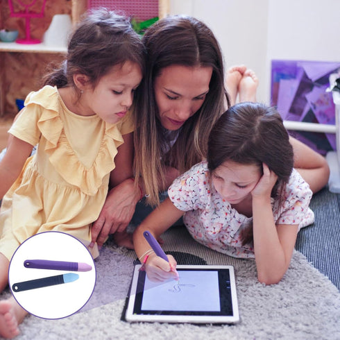 2pcs Kids Stylus Pens, with Lanyards Kids Crayon Stylus Pen for Touchscreen Anti-Slip Rubber Writing Children Stylus for Tablet, Compatible with i...