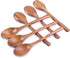 8 Inch Wooden Spoon Set, 6PCS Oval Wooden Mixing Spoons Long Handle Spoons Nonstick Japanese Style Kitchen Utensils for Home Kitchen Cooking Stirr...