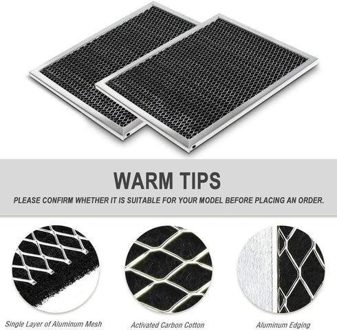 Cenipar 97007696 Charcoal Odour Filter for Range vent hood (8 3/4" X 10 1/2" X 3/8")-2 Pack