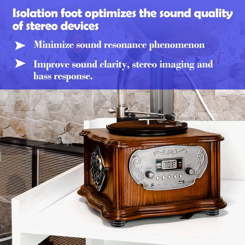 Sutekus Speaker Isolation Feet 40x20mm Audio Speaker Sound Pad with Non-Slip Rubber Rings for Audio,Speakers, Home Theater (Black)...