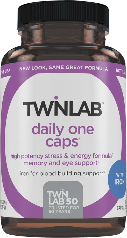 Twinlab Daily One Caps with Iron - Nutritional Supplement with Iron, Zinc, B Vitamins, and More - 60 Capsules...