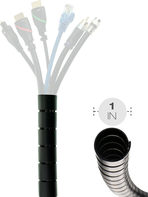 Mediabridge™ EZ Cable Bundler (6 Feet) - 1" Width - Flexible & Expandable Cable Management Sleeve (Part# CM1-25-06B)...
