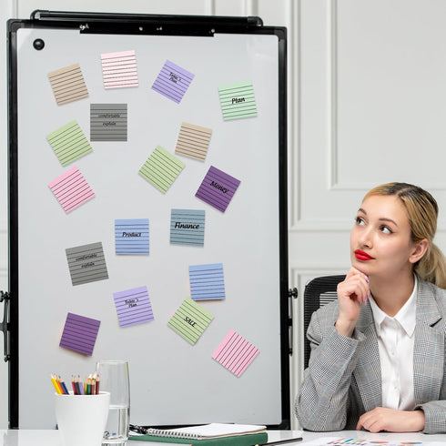 500 Sheets Neutral Color Lined Translucent Sticky Notes 10 Colors Clear Memo Pads with Lines Colorful Post Reminder Notes for Annotating Books Off...
