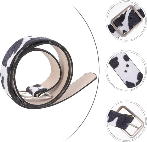 KESYOO Cow Print Leather Dress Belt, Adjustable Waist Belt for Women, PU Material, One Size Fits Most, Body Shaper, Chinese New Year Party Favor...