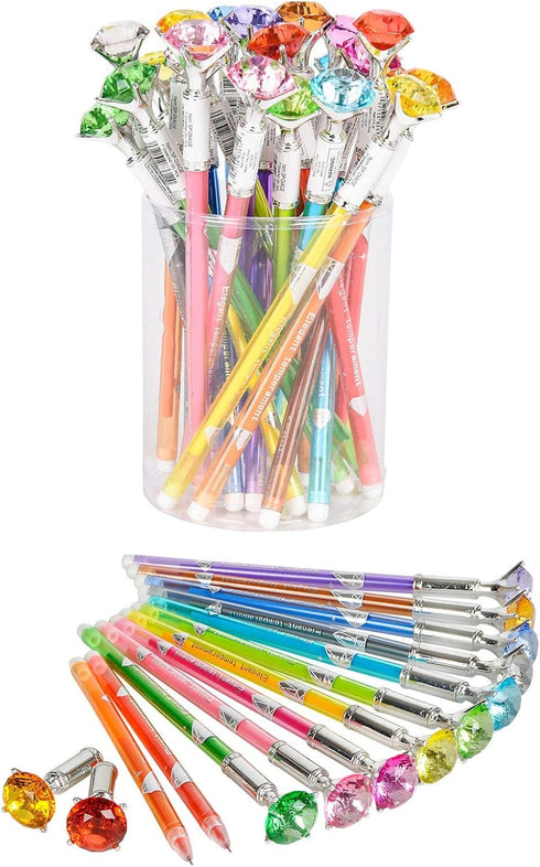 7" DIAMOND Shaped Multicolor Ink GEL PEN (24 PACK) For Writing, Drawing, Notes...