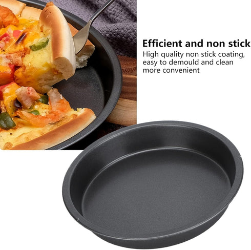 2Pcs Pizza Pan Carbon Steel Non Stick Deep Thickened Food Biscuits Baking Pan Round Pizza Bakeware Sheet Set for Kitchen Bakery Oven(9 in)...