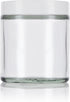 4 oz / 120 ml Clear Thick Glass Straight Sided with White Smooth Lid (12 pack) + Small Glass Balm Jar...