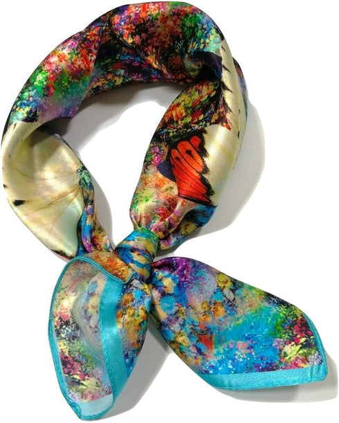 Shanlin Unisex 100% Mulberry Silk Square Scarf in Gift Box (21”x21”)...