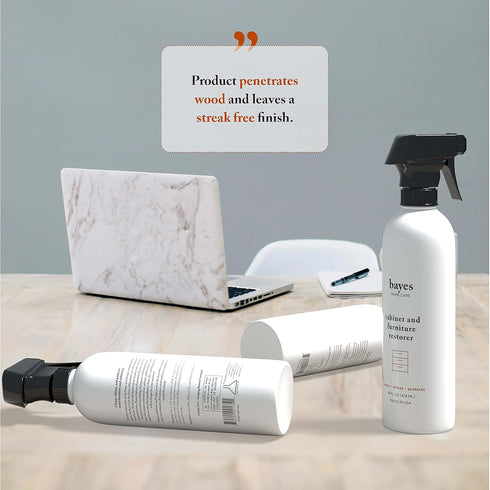 Bayes High-Performance Furniture, Cabinet Cleaner and Polish - Cleans, Conditions, and Preserves Fine Wood Furniture and Cabinetry - 16 oz...