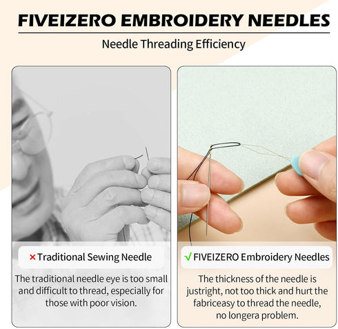 FIVEIZERO Premium Hand Sewing Needles Set,90-Count Assorted Embroidery Needles with threaders,Thread Removal Knife, Thimble,Soft Tape Measure for ...